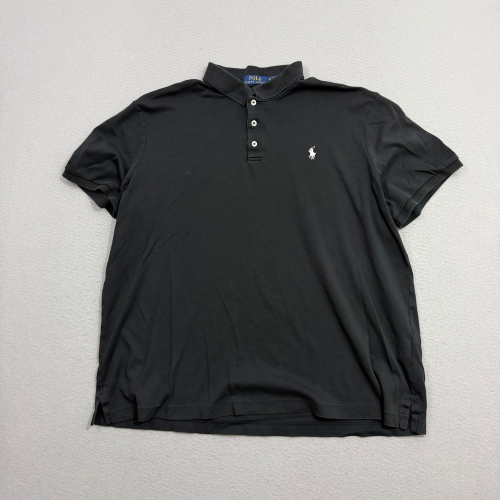 Polo Ralph Lauren Shirt Mens XL Black Classic Fit Short Sleeve Pony Logo Pique